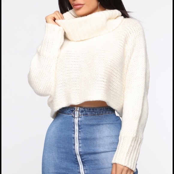 cream crop top sweater